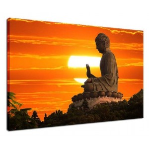 Obraz Statua Buddy o zachodzie słońca