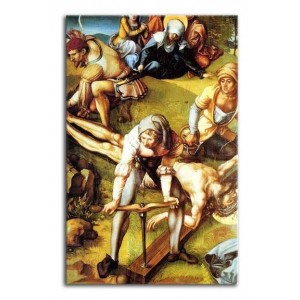 Albrecht Dürer - Przybicie Chrystusa do krzyża