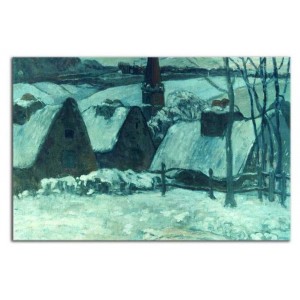 Paul Gauguin - Bretońska wieś skąpana w śniegu