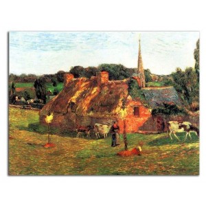 Paul Gauguin - Pole Lollichona i kościół w Pont-Aven