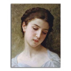 William-Adolphe Bouguereau - Głowa młodej dziewczyny - studium