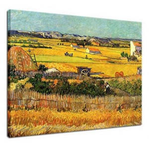 Vincent van Gogh - Żniwa w La Crau z Montmajour w tle