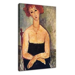 Amedeo Modigliani - Rudowłosa kobieta z wisiorkiem