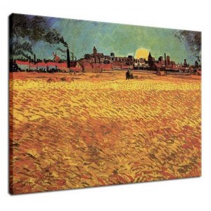 Vincent van Gogh - Zachód słońca: pola pszenicy w pobliżu Arles
