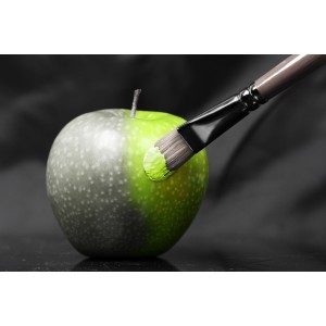 Obraz malowane jabłko 45x30