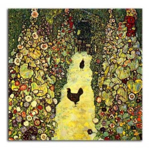 Gustav Klimt - Podwórze z kogutami