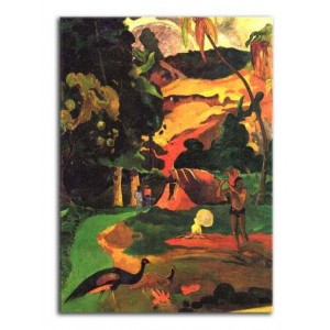 Paul Gauguin - Krajobraz z pawiem