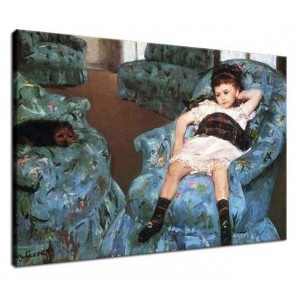 Mary Cassatt - Dziewczynka w niebieskim fotelu