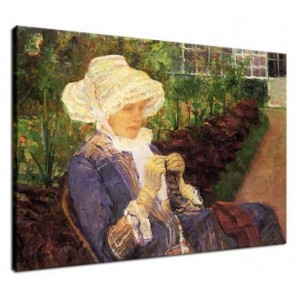 Mary Cassatt - Lidia szydełkująca w ogrodzie