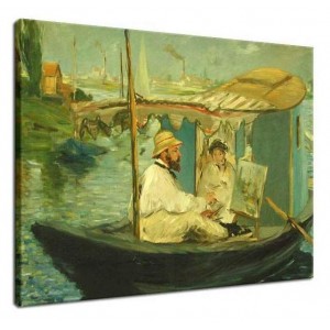 Edouard Manet - Monet w swym pływającym studio