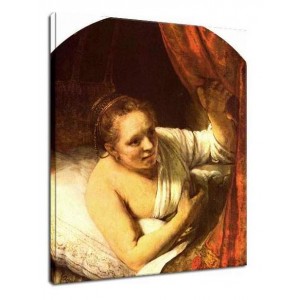 Rembrandt - Kobieta w alkowie
