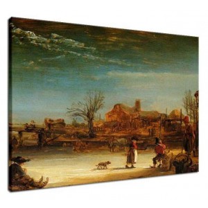 Rembrandt - Pejzaż zimowy
