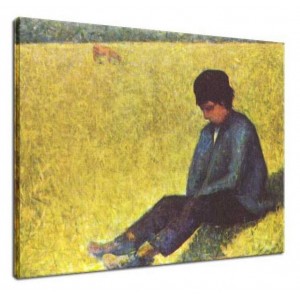 Georges Seurat - Młody wieśniak siedzący na łące